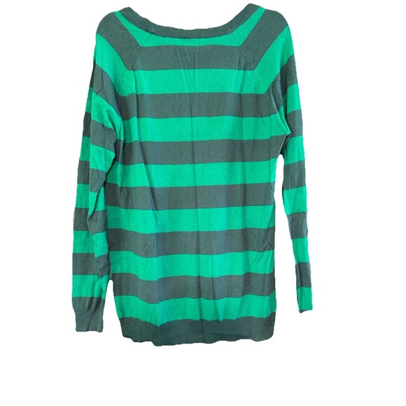 Twiggy London Womens Sweater Streetwear Rugby Stripe Preppy L Cashmere Green - Picture 6 of 6